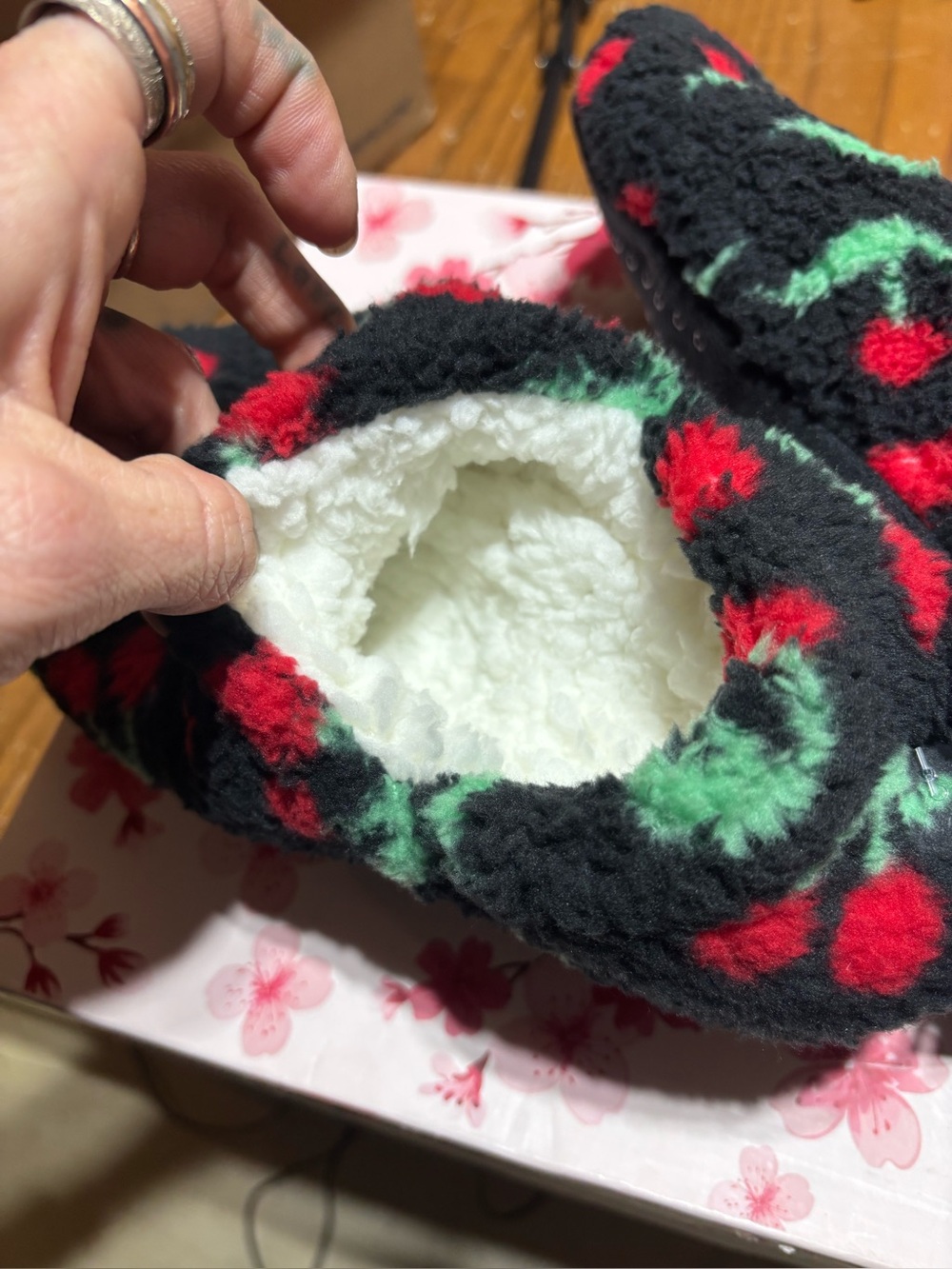 Cherry Slipper Socks - Picture 3 of 5
